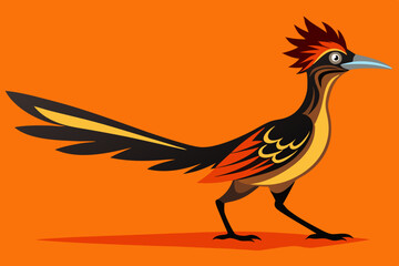 Greater roadrunner silhouette vector illustration. male roadrunner