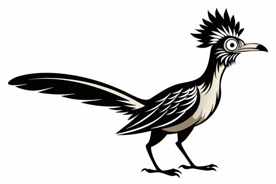 recommend clip art: Greater roadrunner silhouette vector illustration. male roadrunner