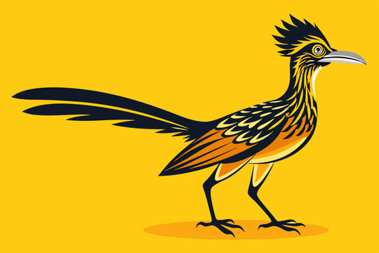 recommend clip art: Greater roadrunner silhouette vector illustration. male roadrunner