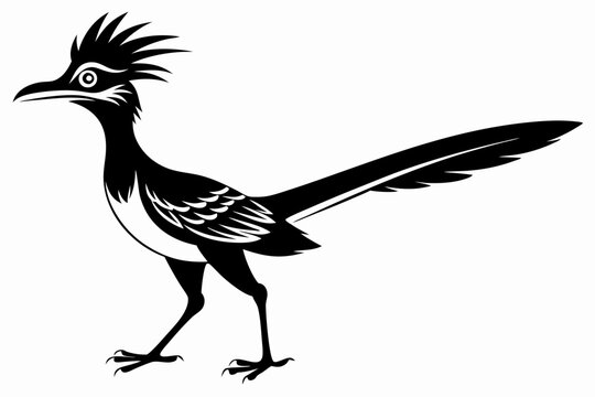 recommend clip art: Greater roadrunner silhouette vector illustration. male roadrunner