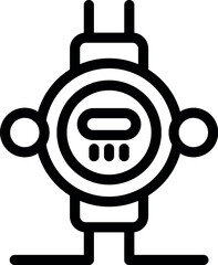 Simple outline icon of an electric meter measuring electricity consumption