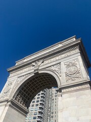 Obraz premium Closeup shot of Washington Square arch in Greenwich Village, NYC