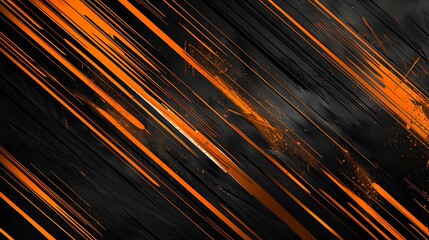 Orange stripe lines on a black background, creating a grunge speed rush effect, perfect for a dynamic and edgy design
