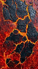 Molten Veins. Abstract image of flowing lava with a network of veins.