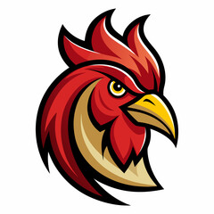 chicken rooster head mascot logo vector illustration