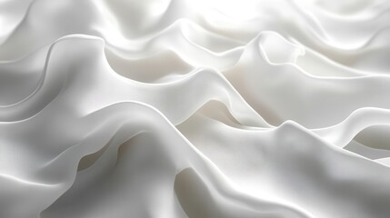 Obraz premium ethereal white abstract texture featuring soft undulating waves and subtle embossed patterns gentle shadows and highlights create a sense of depth and movement across the pristine surface