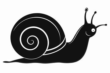 Snail silhouette vector, Snail icon