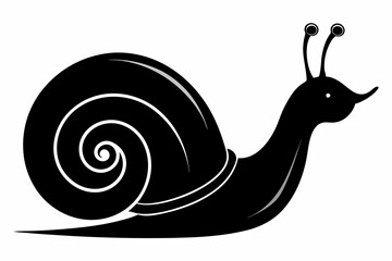 Snail silhouette vector, Snail icon