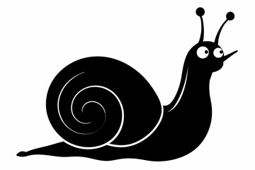 Snail silhouette vector, Snail icon