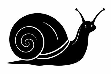 Snail silhouette vector, Snail icon