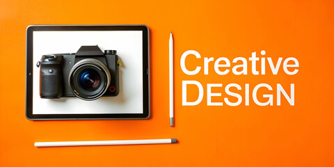 Obraz premium Creative tablet and stylus isolated on white background, emphasizing design tools for workspace. Sleek, minimalist setup for design flexibility.