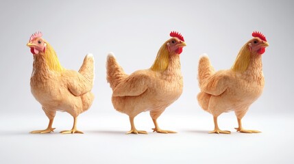 Fototapeta premium Three Chickens