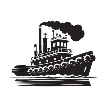 recommend clip art: Tugboat Silhouette Vector Illustrations – Perfect for Maritime Designs