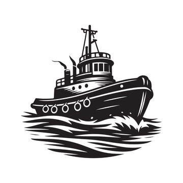 recommend clip art: Tugboat Silhouette Vector Illustrations – Perfect for Maritime Designs