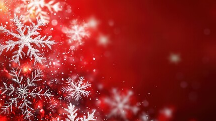 A red background with snowflakes on it