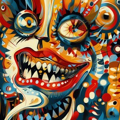 Obraz premium Monster Wallpaper illustration for full print t-shirt design, web background or for poster.