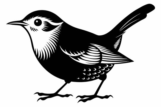 recommend clip art: wren silhouette vector illustration. Wrens bird