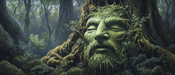 Green Man Forest Guardian Paganism Religion Spiritual Symbol