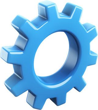 recommend clip art: 3D icon of blue gear clip art