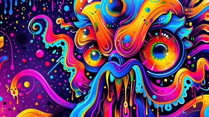 Fototapeta premium Monster Wallpaper illustration for full print t-shirt design, web background or for poster.