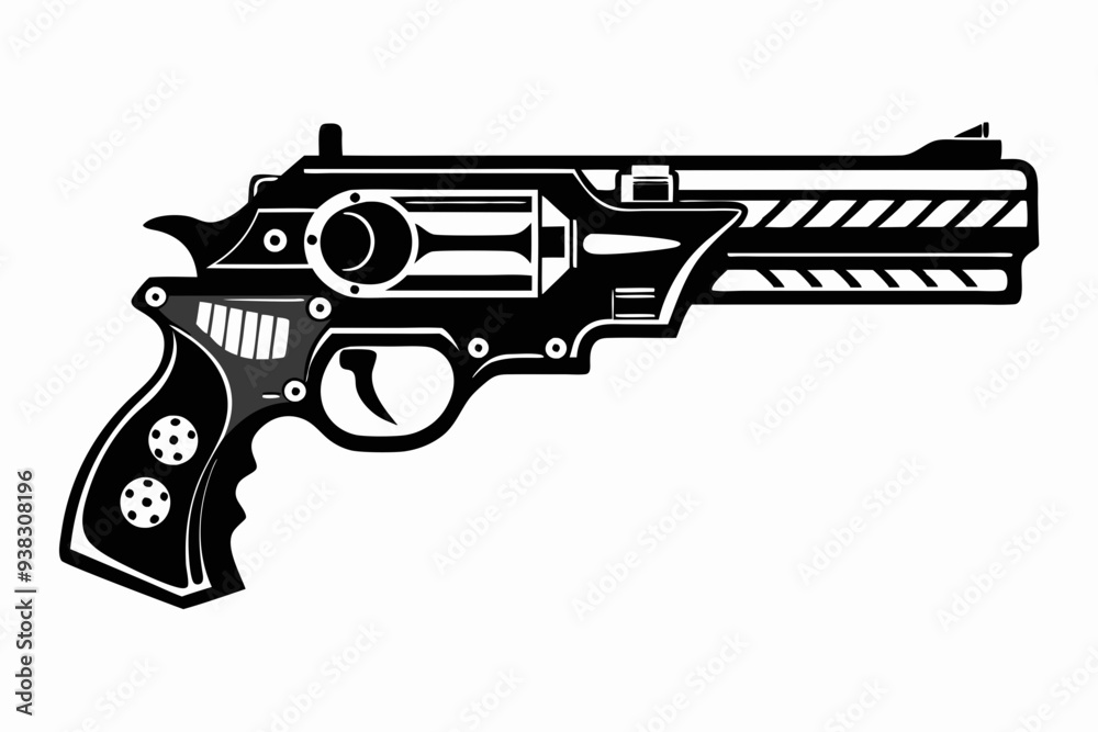 Wall mural Latest Gun silhouette vector illustration, powerful weapons