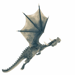 Fototapeta premium green dragon cartoon in a white background