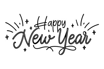 2025 New Year Joy - White Background art vector illustration