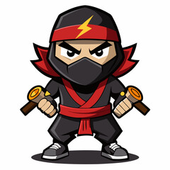Ninja Rapper Ready for Battle  Vector Design art vector illustration