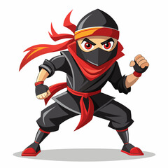 Ninja Rapper Ready for Battle  Vector Design art vector illustration