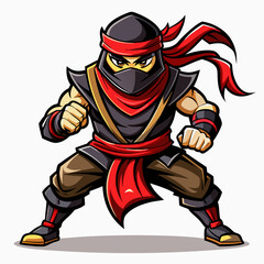 Ninja Rapper Ready for Battle  Vector Design art vector illustration