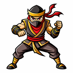 Ninja Rapper Ready for Battle  Vector Design art vector illustration