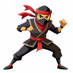 Ninja Rapper Ready for Battle  Vector Design art vector illustration