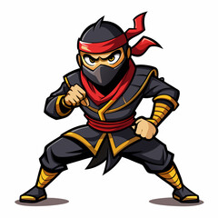 Ninja Rapper Ready for Battle  Vector Design art vector illustration