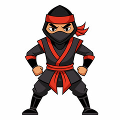 Ninja Rapper Ready for Battle  Vector Design art vector illustration
