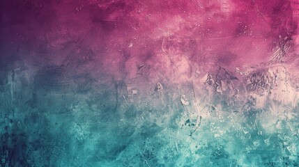 Fototapeta premium A vibrant abstract artwork blending pink and turquoise colors with a textured background.
