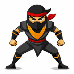Ninja Rapper Ready for Battle  Vector Design art vector illustration