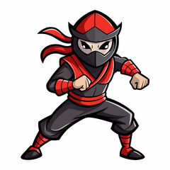 Ninja Rapper Ready for Battle  Vector Design art vector illustration
