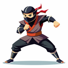 Ninja Rapper Ready for Battle  Vector Design art vector illustration