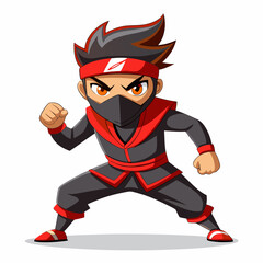 Ninja Rapper Ready for Battle  Vector Design art vector illustration