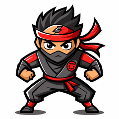 Ninja Rapper Ready for Battle  Vector Design art vector illustration