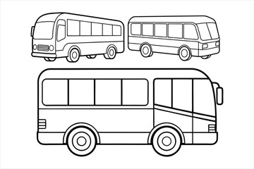 Bus line art vector