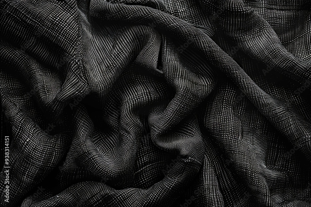 Poster A close-up image of a cloth in monochrome tones, ideal for use as a background or texture
