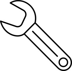 Wrench icon outline vector illustration