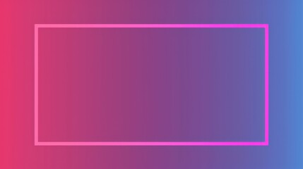 A digital abstract composition with a vibrant gradient background and a neon pink rectangular frame.