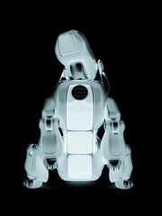 Naklejka premium cyber dog cartoon is begging up