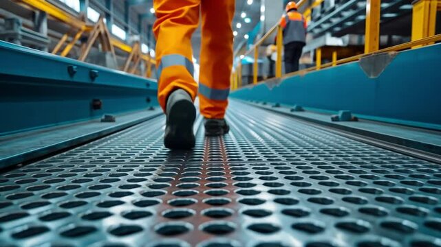 In a sizable industrial facility, construction engineers and builders install a perforated tray metal wireway cable duct rail. manufacturer of metal sheets