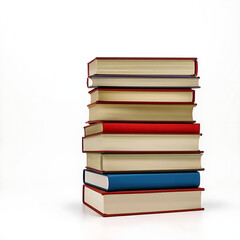 Colourful books on white background 