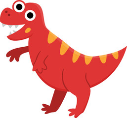 Vector tyrannosaurus rex icon. Cute dinosaur illustration for kids. Funny T-rex dino clipart for children isolated on white background. Cartoon prehistoric animal picture