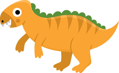 Vector iguanodon icon. Cute dinosaur illustration for kids. Funny dino clipart for children isolated on white background. Cartoon prehistoric animal picture