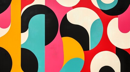 Abstract Geometric Shapes in Vibrant Colors.